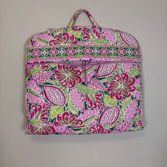 Vera Bradley Pink and Green Patterned Large Quilted Garment Bag - Picture 1 of 11